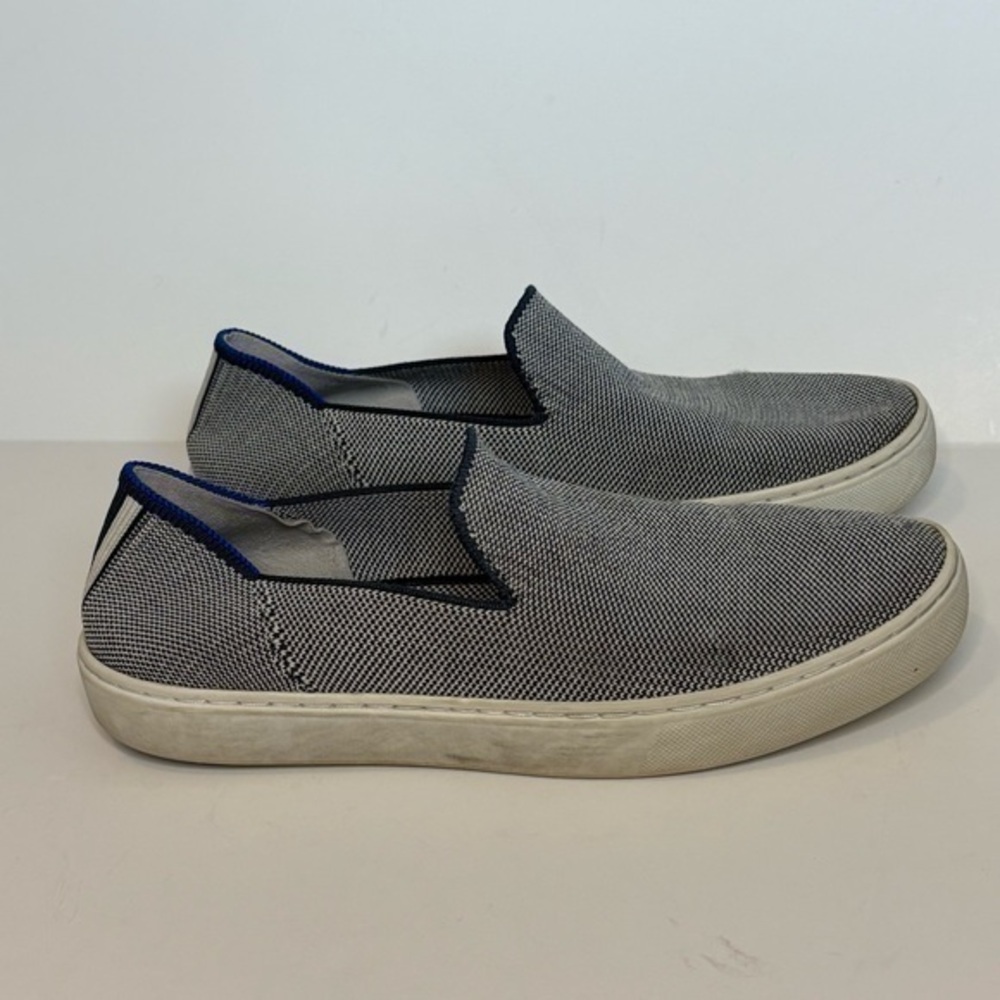 Rothy’s The Sneaker Slip On Shoes Womens Size 8 Blue/White Comfort Casual